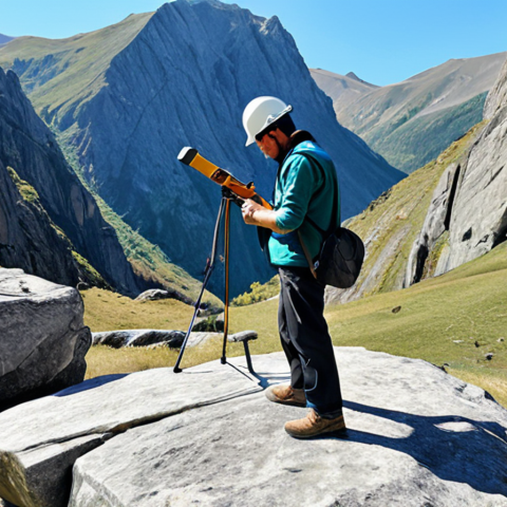 지구과학자 취업 포털 사이트 추천 - Geologist in the Field**

A professional geologist, fully clothed in appropriate outdoor attire, exa...