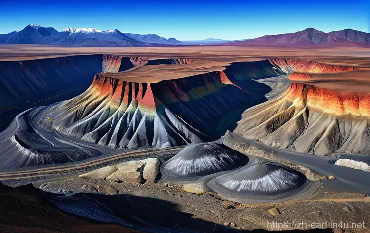 지구과학자 현장 실습 경험 공유 - **Prompt 2: Visualizing Climate Change's Mark on Earth**
    "A panoramic scene depicting the stark ...